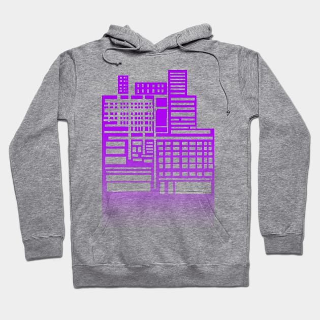 8-bit city Purple Version T-Shirt Hoodie by sketchbooksage